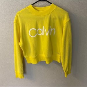 Yellow Calvin Klein Cropped Sweater